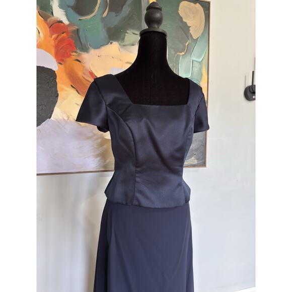 VTG Bill Levkoff Whimsigoth 2 Piece Set Skirt Cropped Top Navy Vamp Fairy Sz 6 - Picture 2 of 14